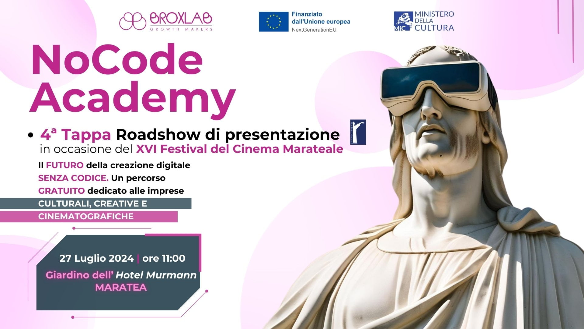 La NoCode Academy sbarca al Festival del Cinema Marateale IV tappa del Roadshow