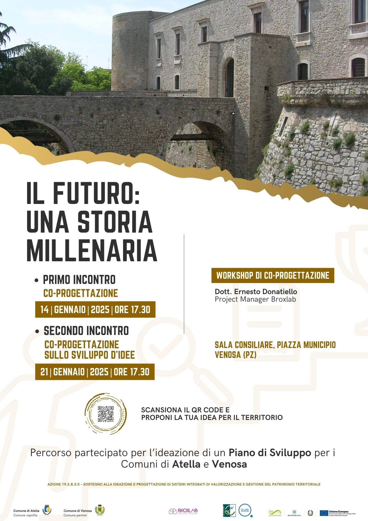 locandina Il Futuro Una Storia Millenaria articolo secondo e terzo incontro a Venosa